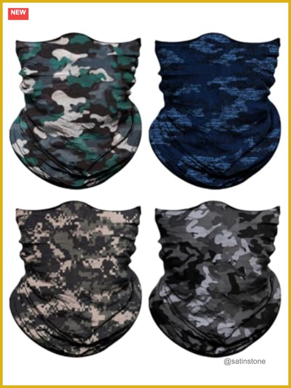 4 Pack Microfiber Neck Gaiter Face Mask Head Wrap Balaclava